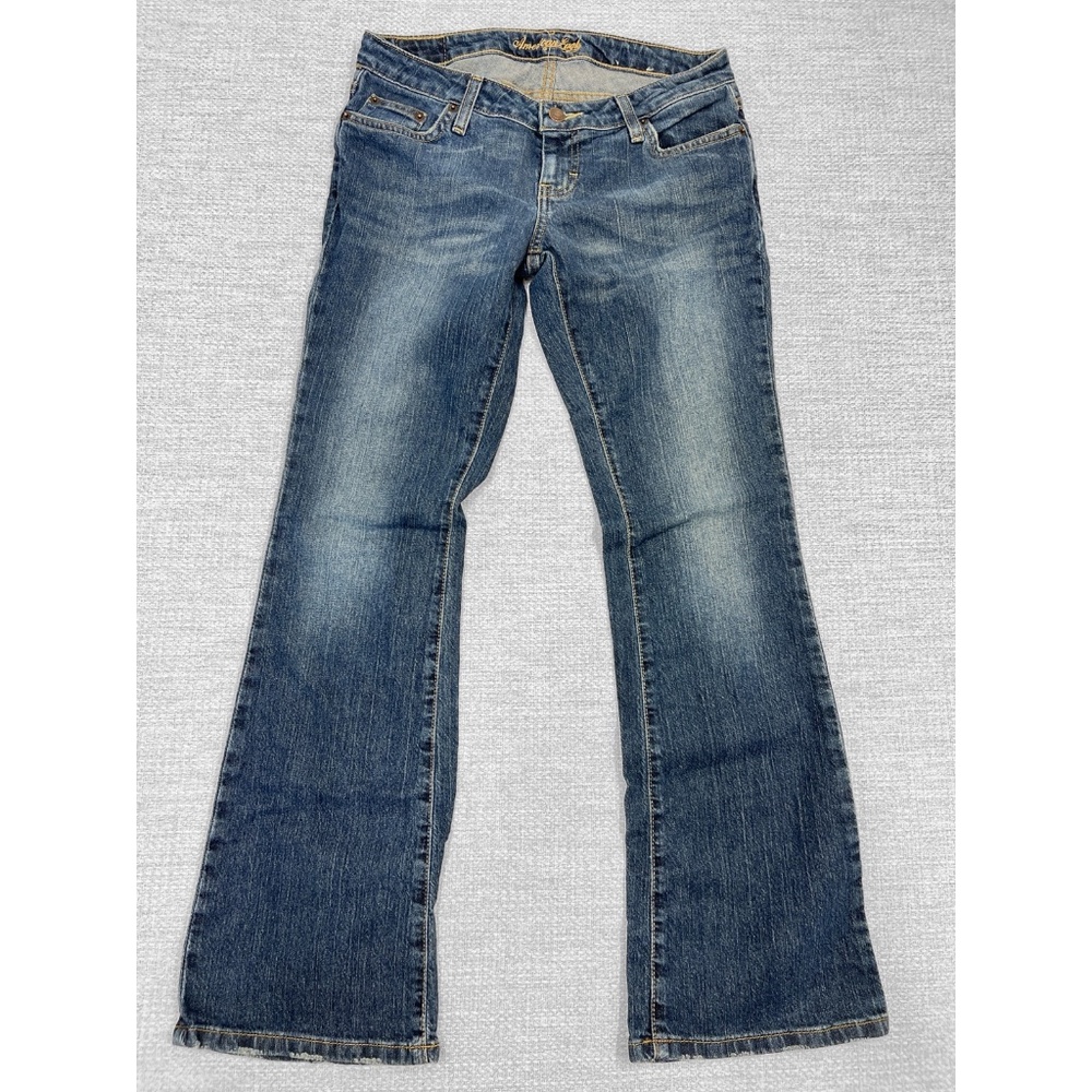 American Eagle Jean Stretch Skinny Flare Denim Blue Bootcut 5-Pocket Style 7172P